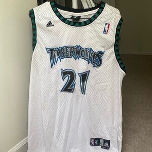 Garnett Timberwolves White Basketball Jersey